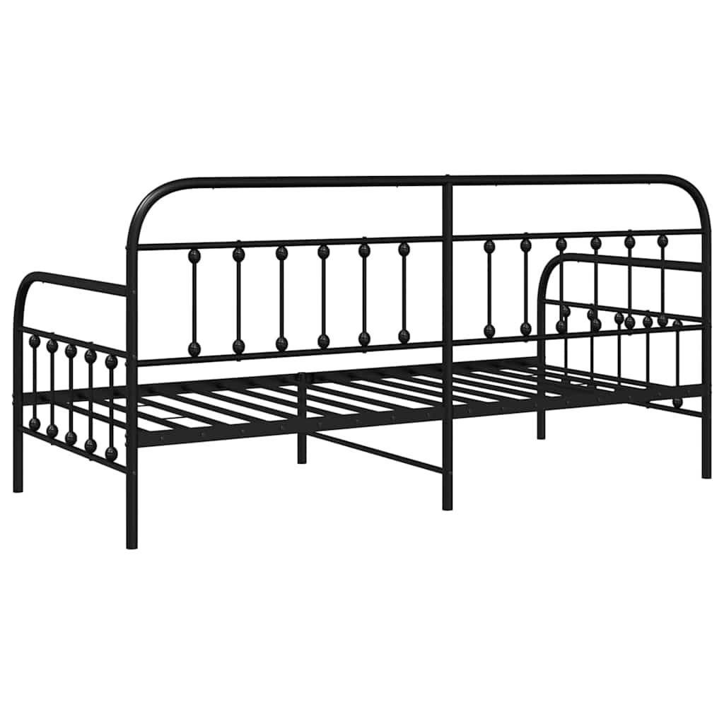 Bedframe voor een daybed Zwart 90 x 200 cm Gepoedercoat staal is nu te koop bij PeponiXL, paradijselijk wonen!