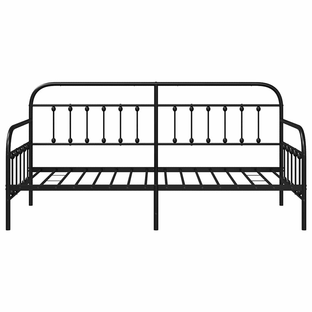 Bedframe voor een daybed Zwart 90 x 200 cm Gepoedercoat staal is nu te koop bij PeponiXL, paradijselijk wonen!