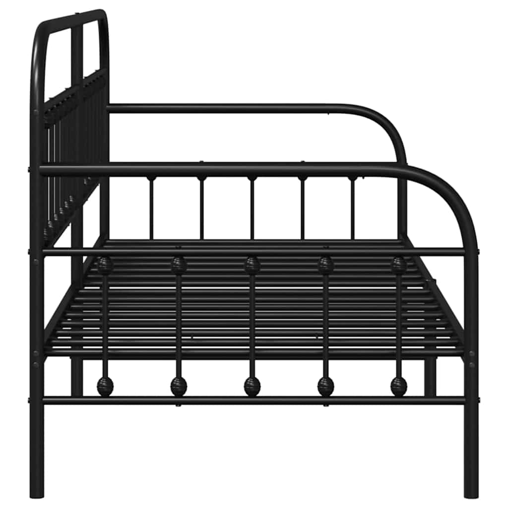 Bedframe voor een daybed Zwart 90 x 200 cm Gepoedercoat staal is nu te koop bij PeponiXL, paradijselijk wonen!