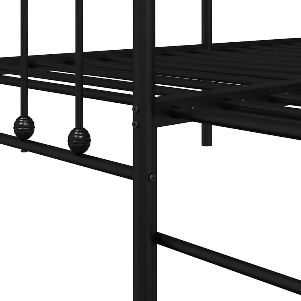 Bedframe voor een daybed Zwart 80 x 200 cm Gepoedercoat staal is nu te koop bij PeponiXL, paradijselijk wonen!