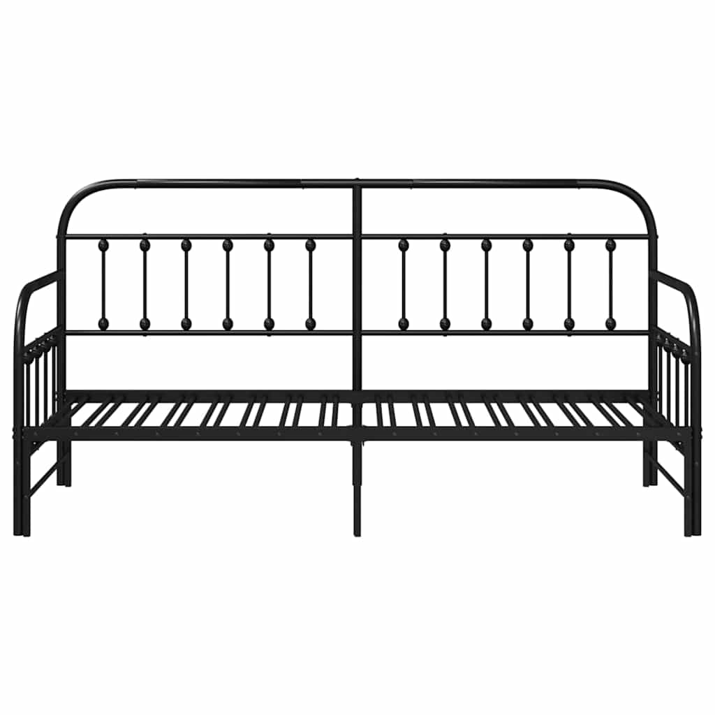 Bedframe voor een daybed Zwart 80 x 200 cm Gepoedercoat staal is nu te koop bij PeponiXL, paradijselijk wonen!