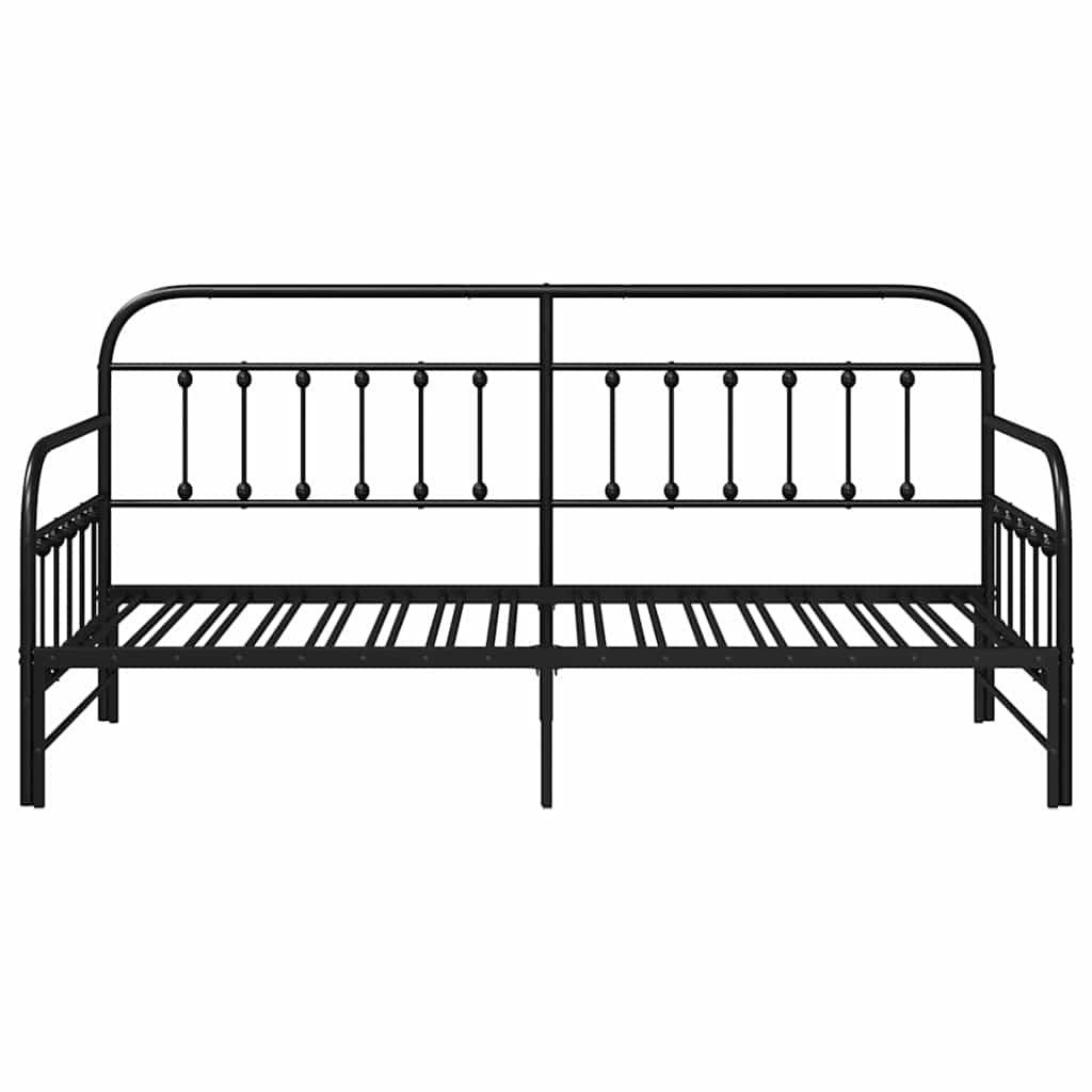 Bedframe voor een daybed Zwart 90 x 190 cm Gepoedercoat staal is nu te koop bij PeponiXL, paradijselijk wonen!