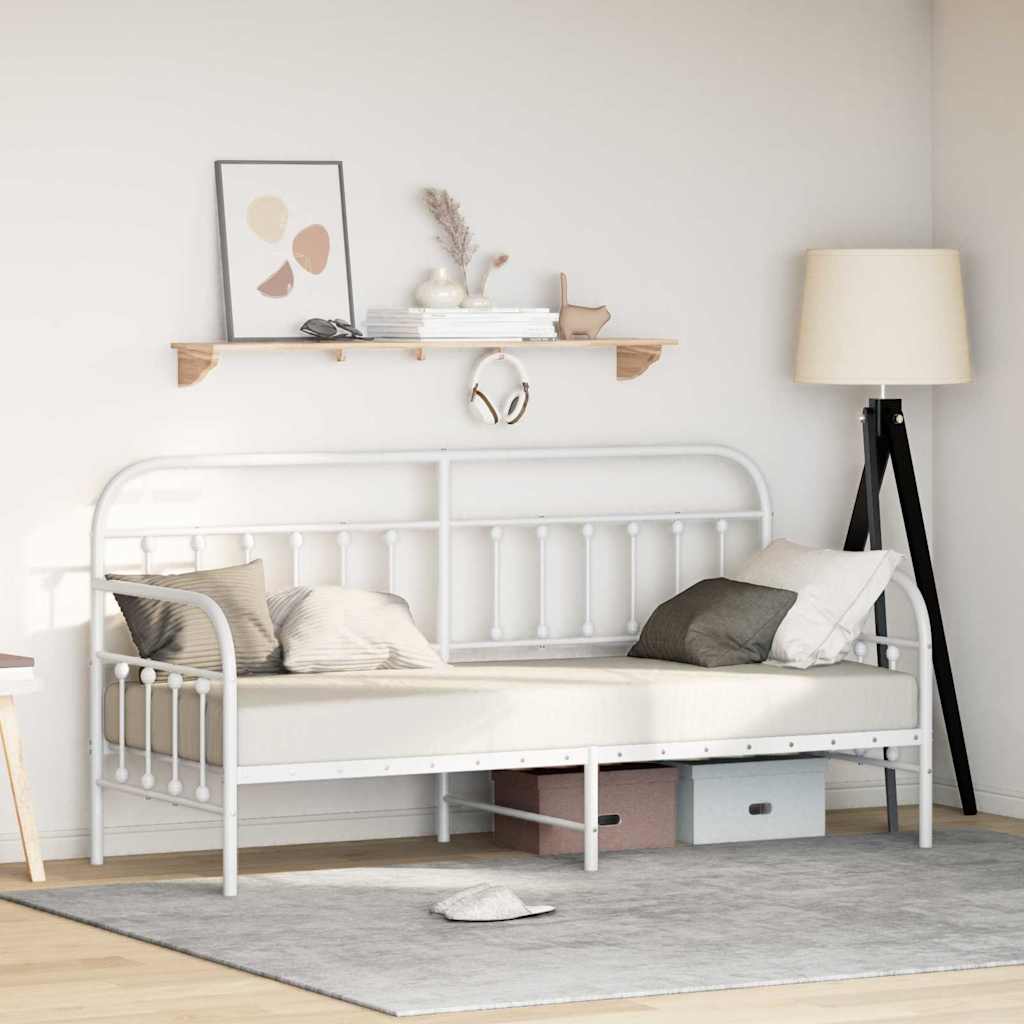 Bedframe voor een daybed Wit 75 x 190 cm Gepoedercoat staal is nu te koop bij PeponiXL, paradijselijk wonen!