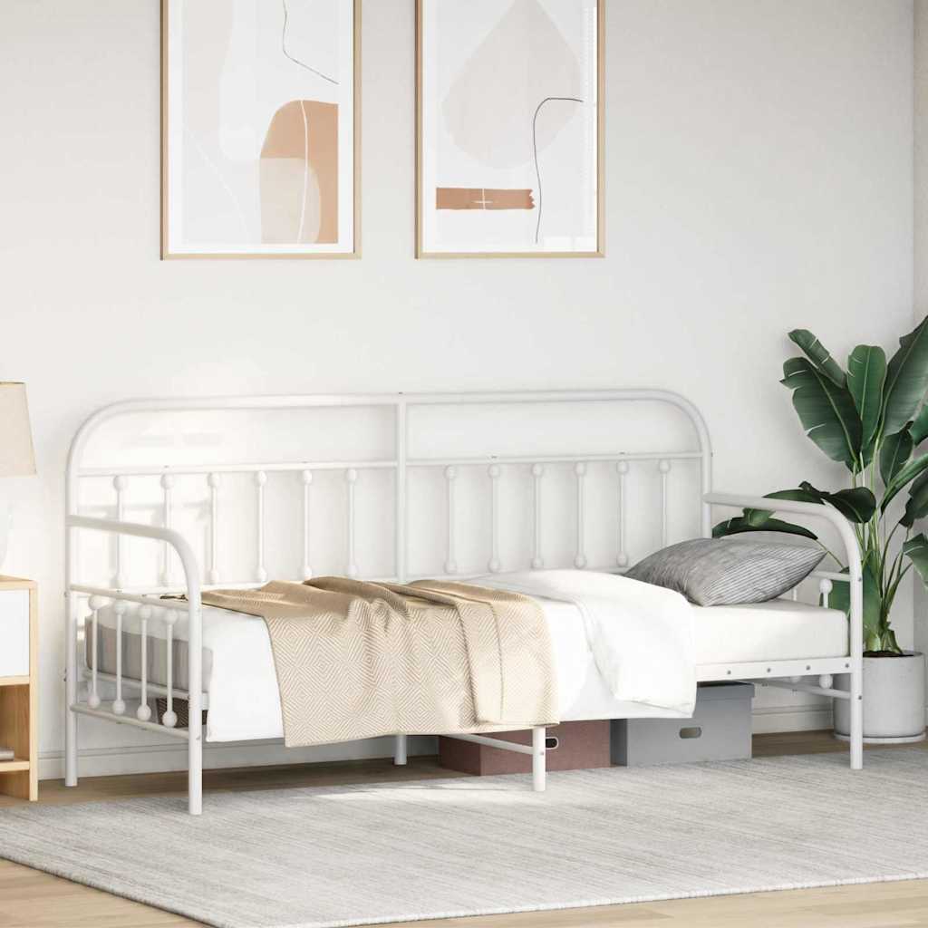 Bedframe voor een daybed Wit 80 x 200 cm Gepoedercoat staal is nu te koop bij PeponiXL, paradijselijk wonen!