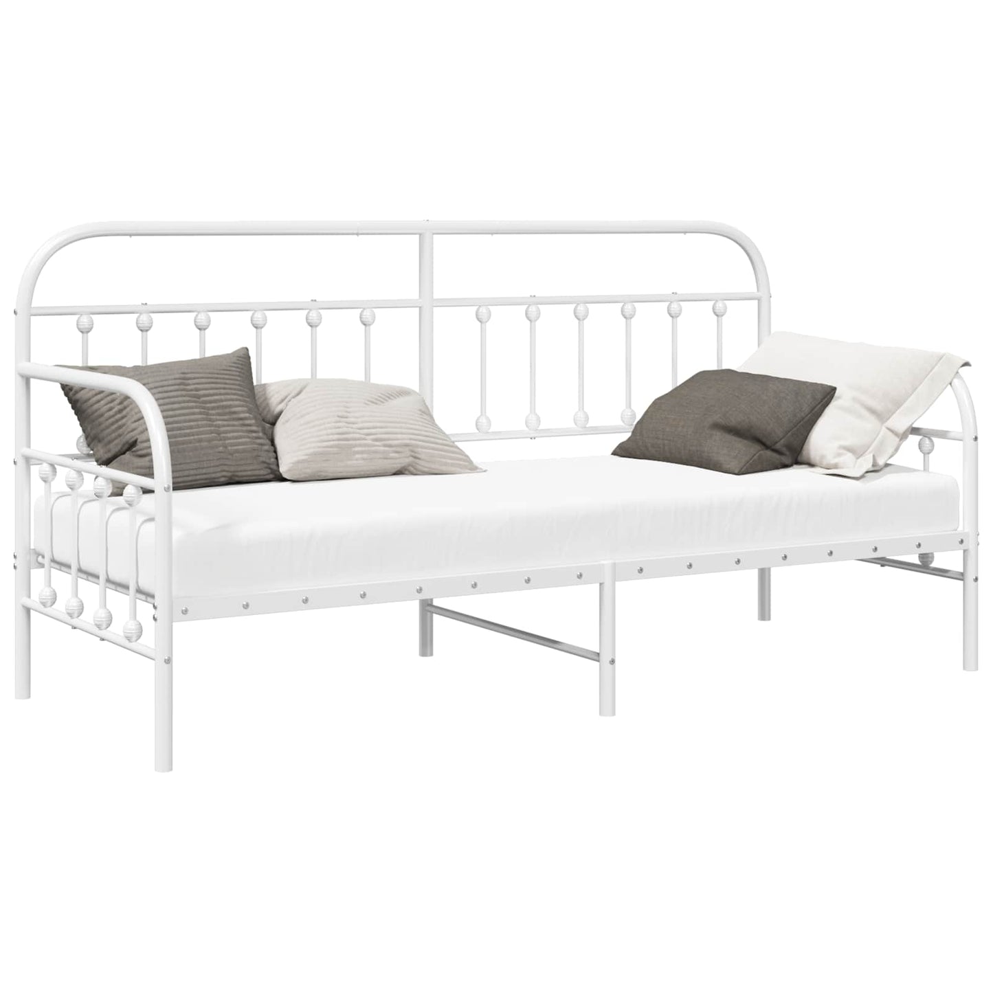 Bedframe voor een daybed Wit 80 x 200 cm Gepoedercoat staal is nu te koop bij PeponiXL, paradijselijk wonen!