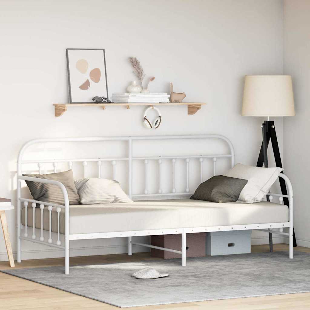 Bedframe voor een daybed Wit 90 x 200 cm Gepoedercoat staal is nu te koop bij PeponiXL, paradijselijk wonen!