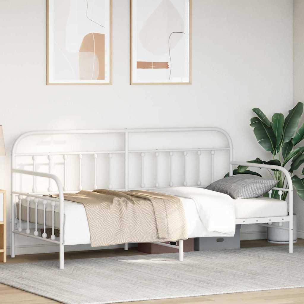 Bedframe voor een daybed Wit 90 x 200 cm Gepoedercoat staal is nu te koop bij PeponiXL, paradijselijk wonen!