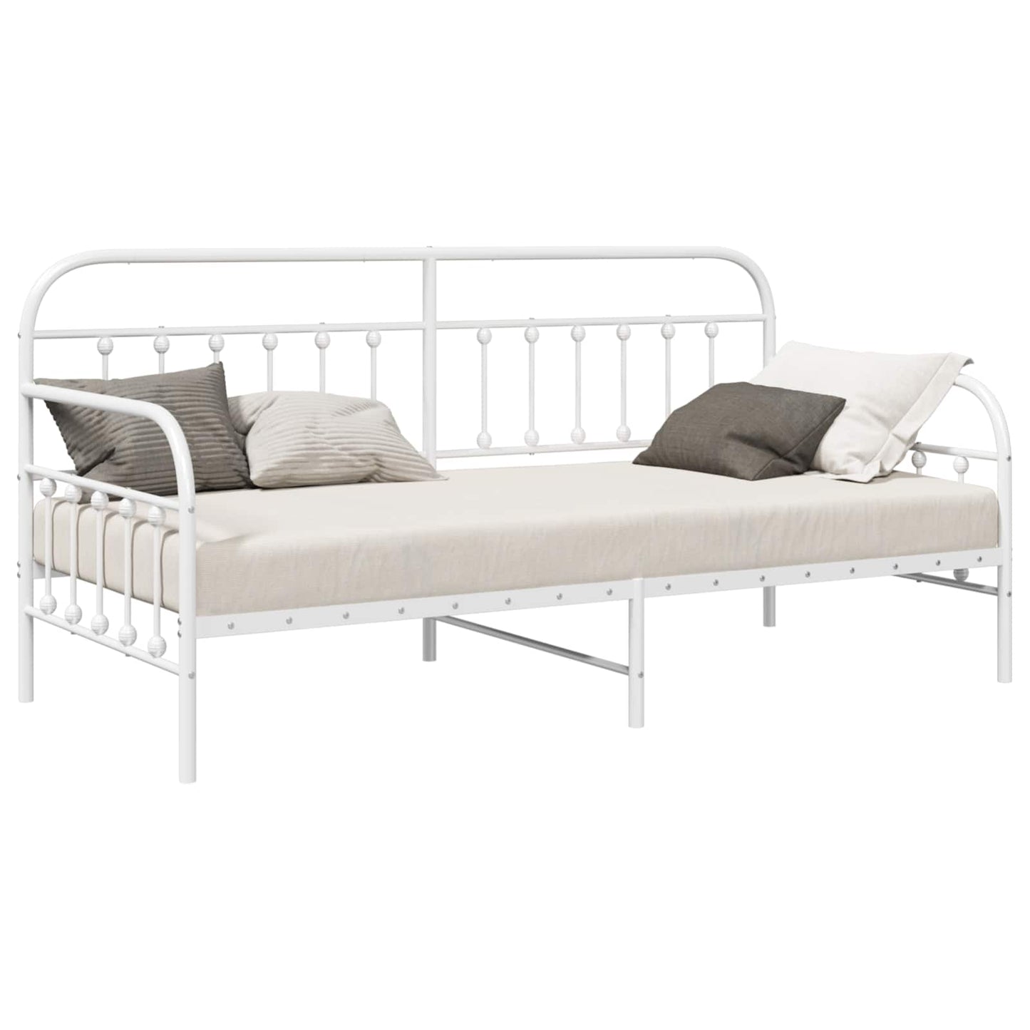 Bedframe voor een daybed Wit 90 x 200 cm Gepoedercoat staal is nu te koop bij PeponiXL, paradijselijk wonen!