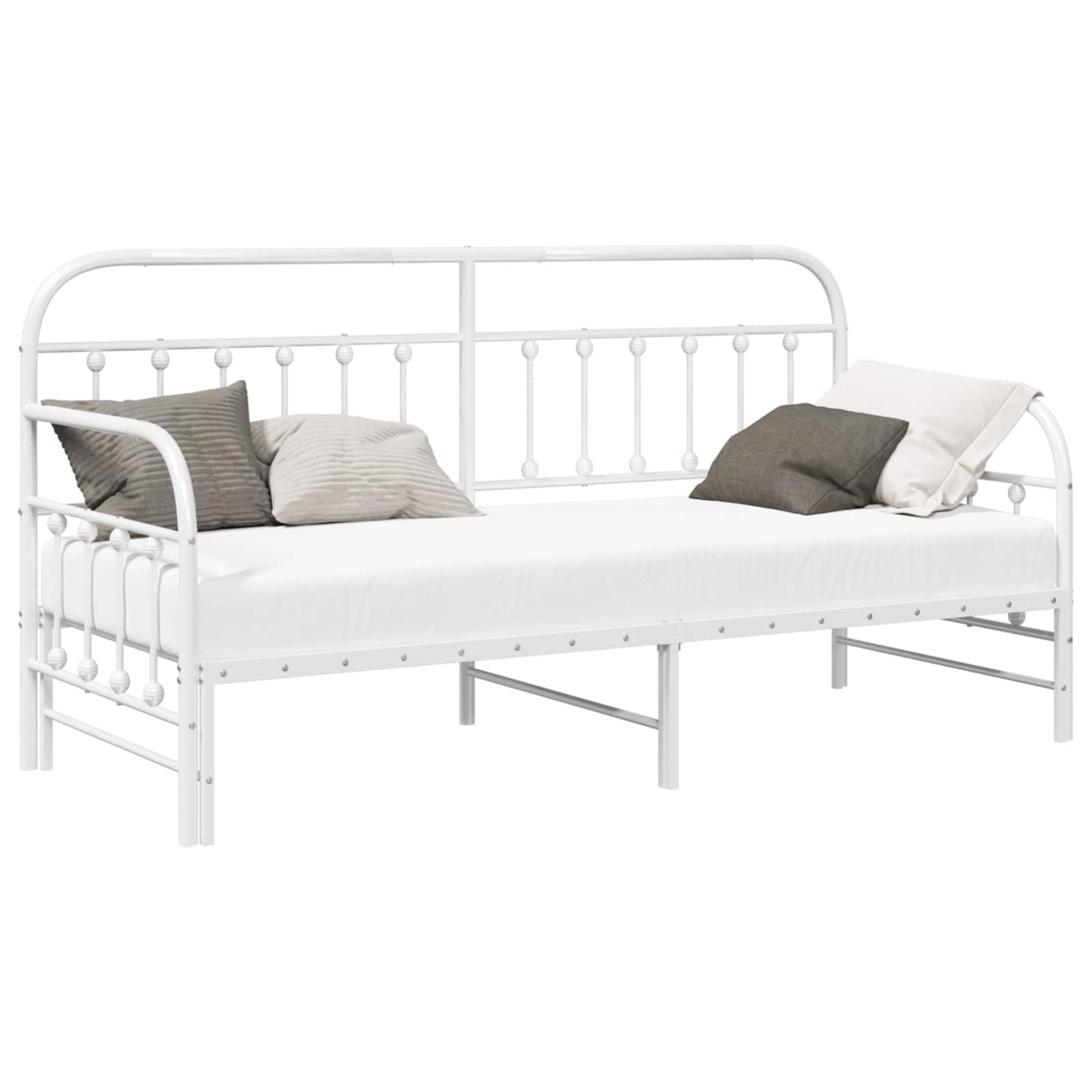 Bedframe voor een daybed Wit 75 x 190 cm Gepoedercoat staal is nu te koop bij PeponiXL, paradijselijk wonen!