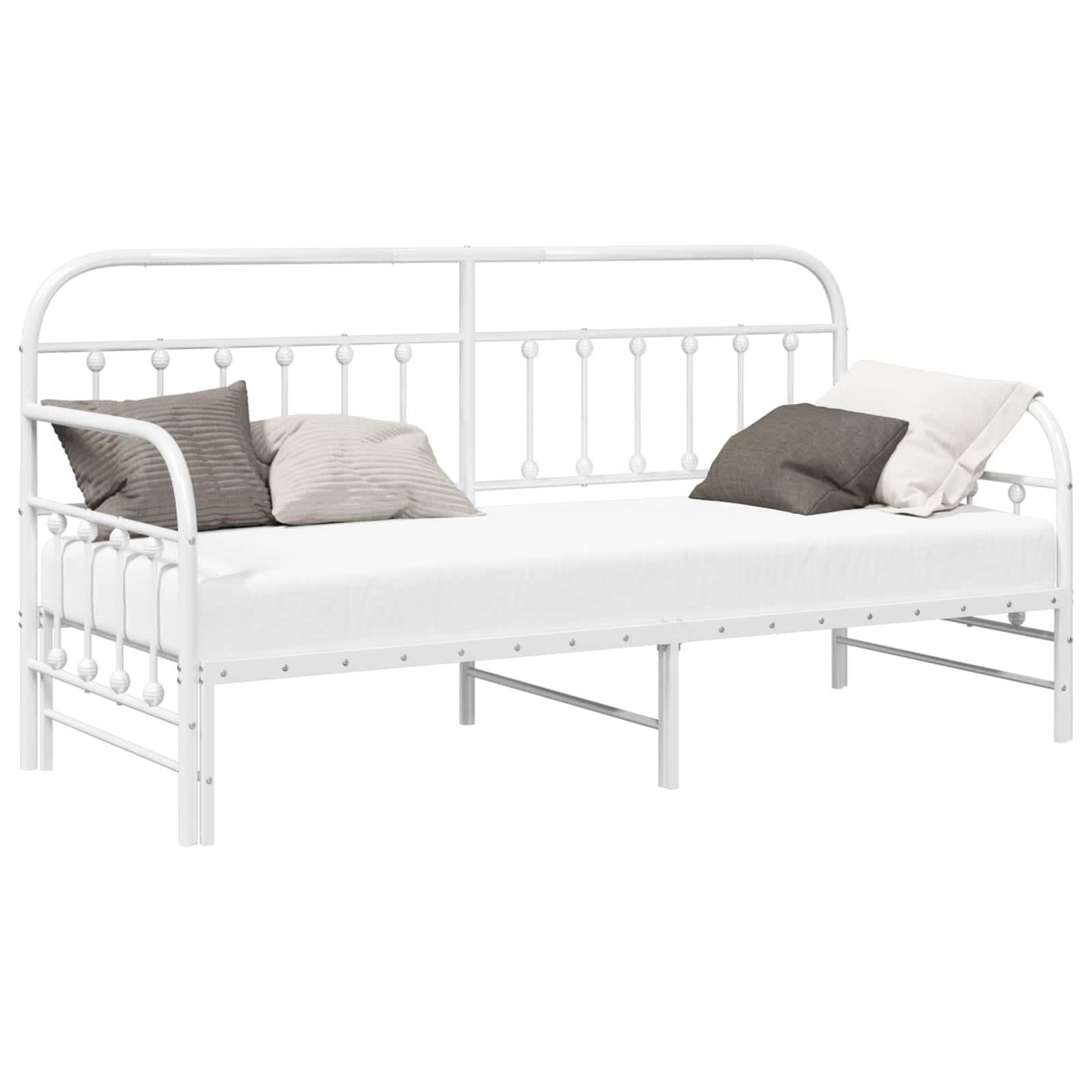 Bedframe voor een daybed Wit 75 x 190 cm Gepoedercoat staal is nu te koop bij PeponiXL, paradijselijk wonen!