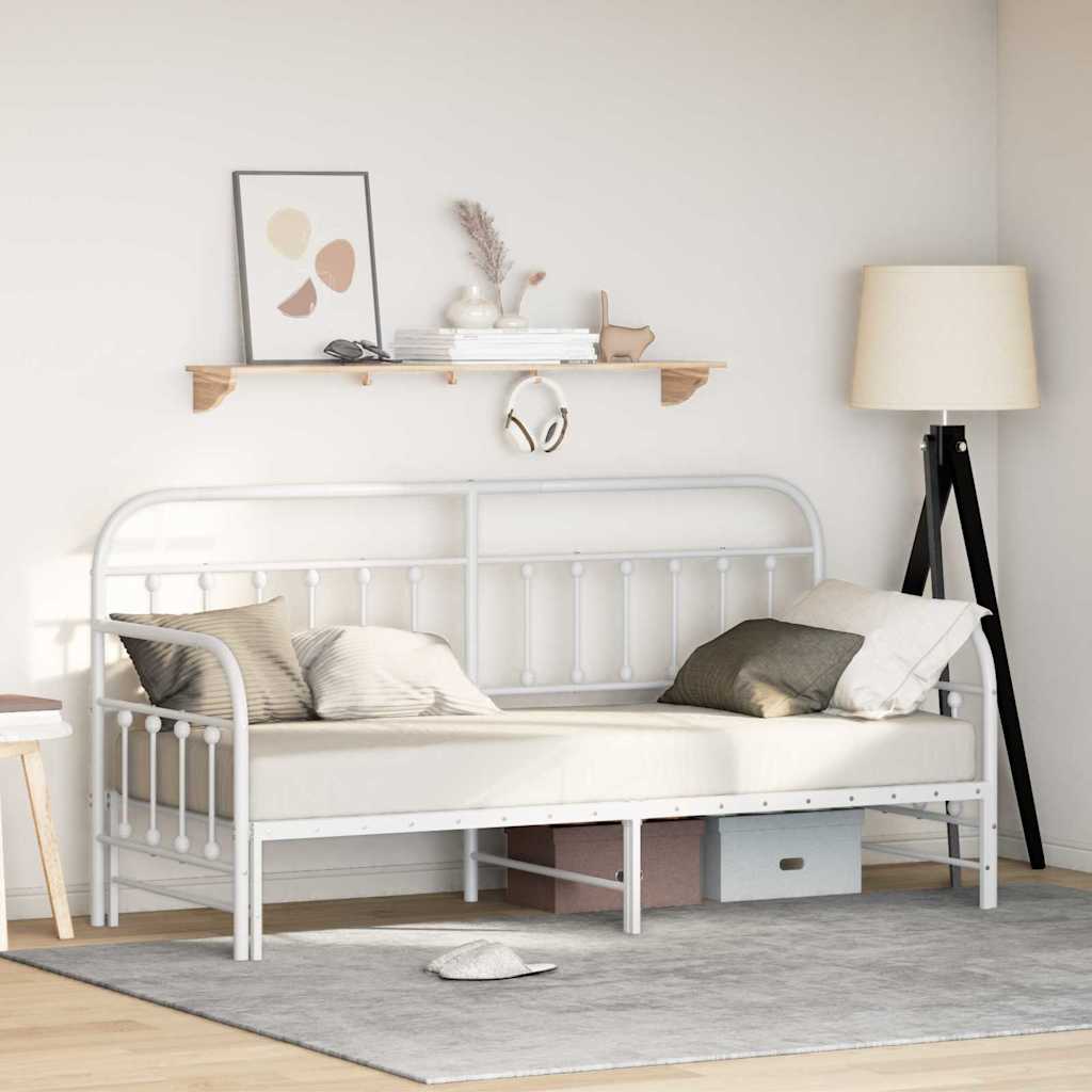 Bedframe voor een daybed Wit 80 x 200 cm Gepoedercoat staal is nu te koop bij PeponiXL, paradijselijk wonen!