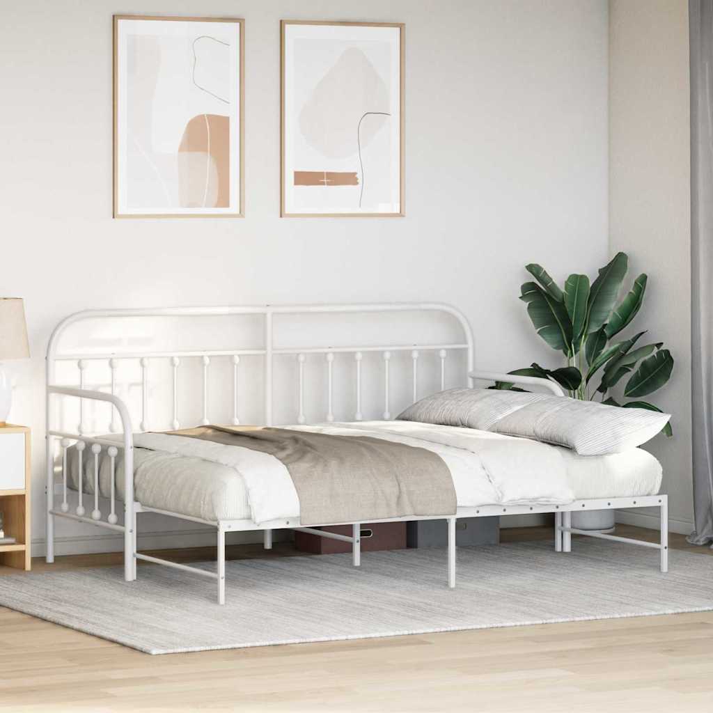 Bedframe voor een daybed Wit 80 x 200 cm Gepoedercoat staal is nu te koop bij PeponiXL, paradijselijk wonen!