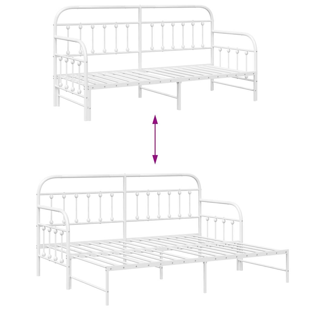 Bedframe voor een daybed Wit 80 x 200 cm Gepoedercoat staal is nu te koop bij PeponiXL, paradijselijk wonen!