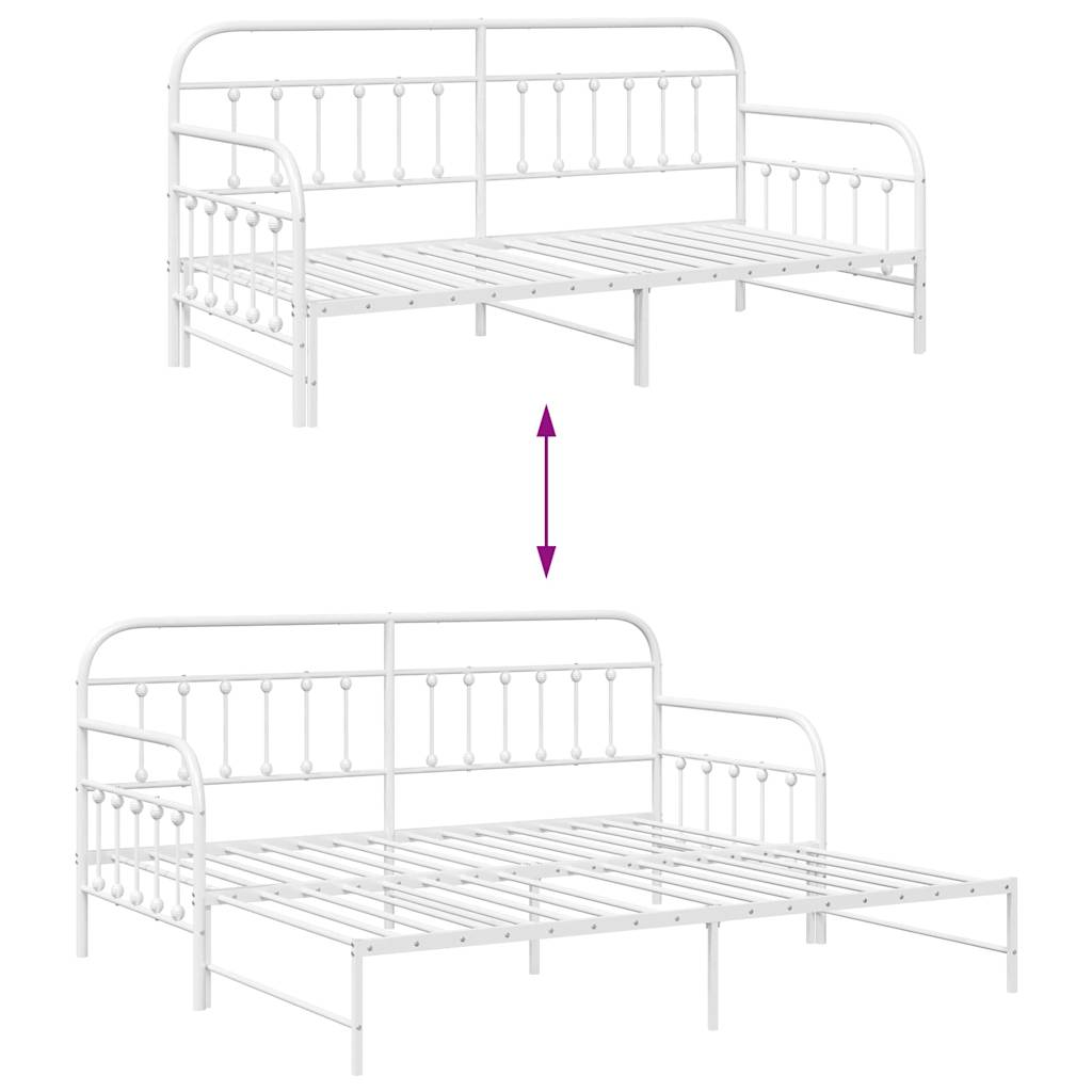 Bedframe voor een daybed Wit 90 x 190 cm Gepoedercoat staal is nu te koop bij PeponiXL, paradijselijk wonen!