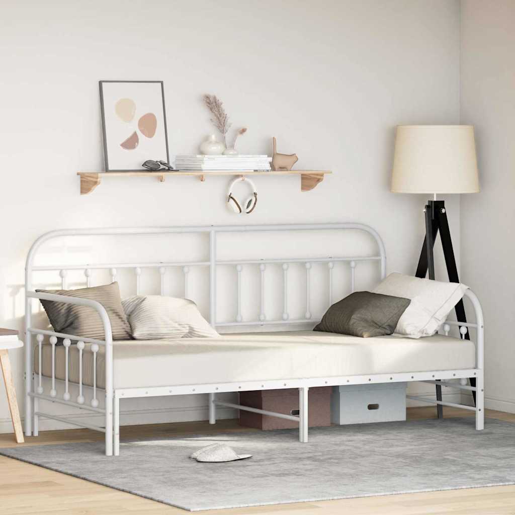 Bedframe voor een daybed Wit 90 x 200 cm Gepoedercoat staal is nu te koop bij PeponiXL, paradijselijk wonen!