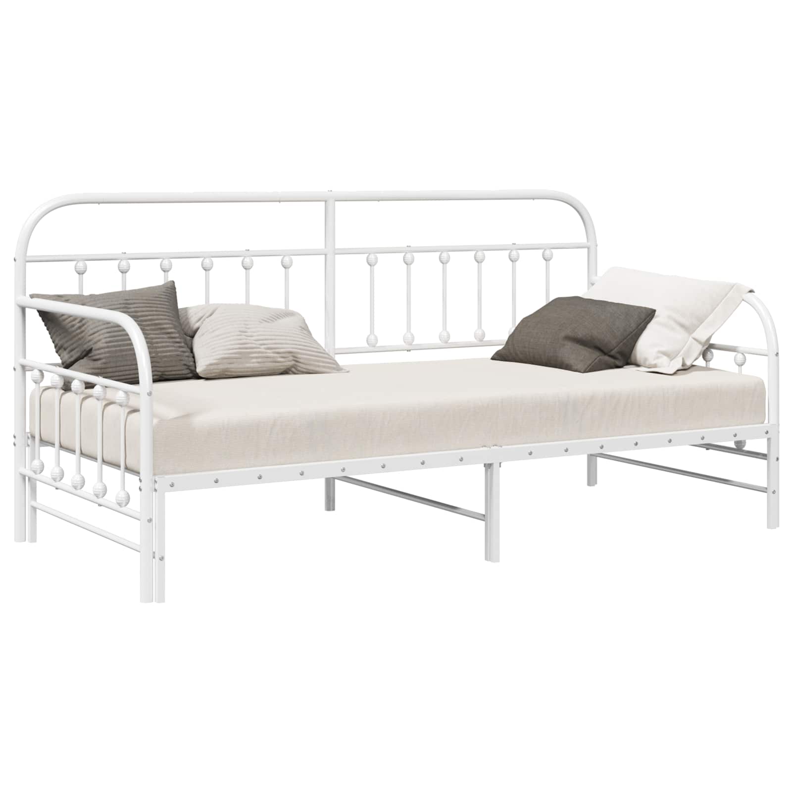 Bedframe voor een daybed Wit 90 x 200 cm Gepoedercoat staal is nu te koop bij PeponiXL, paradijselijk wonen!