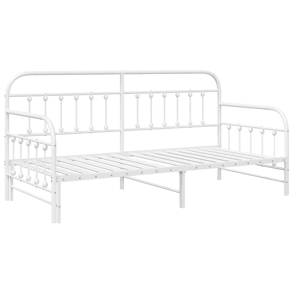 Bedframe voor een daybed Wit 90 x 200 cm Gepoedercoat staal is nu te koop bij PeponiXL, paradijselijk wonen!