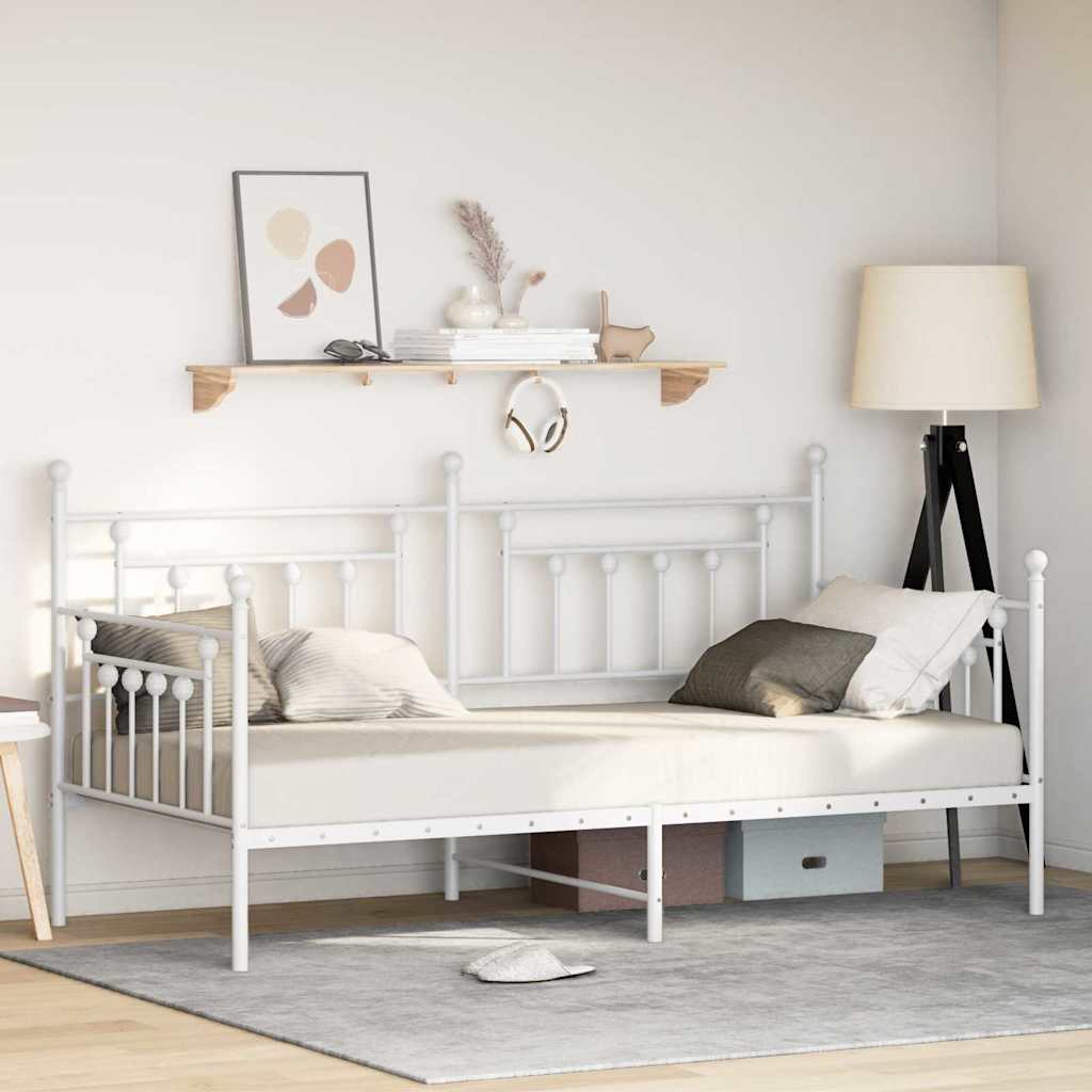 Bedframe voor een daybed Wit 90 x 190 cm Staal is nu te koop bij PeponiXL, paradijselijk wonen!