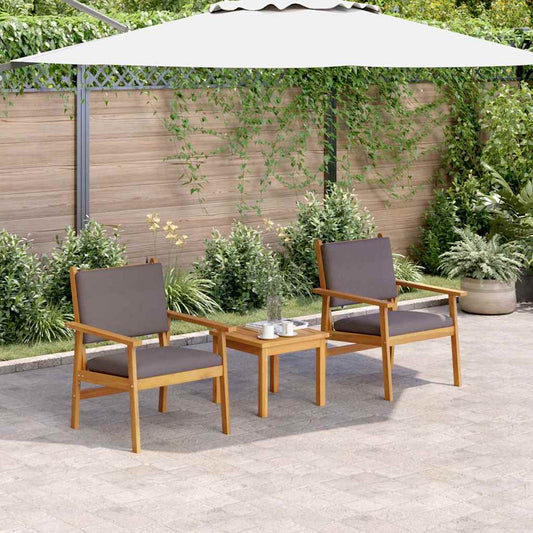 Tuinstoel met kussen 2 pcs Antraciet Massief Acaciahout is nu te koop bij PeponiXL, paradijselijk wonen!