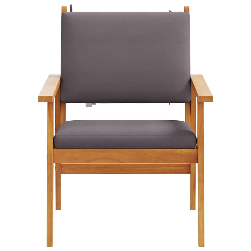 Tuinstoel met kussen 2 pcs Antraciet Massief Acaciahout is nu te koop bij PeponiXL, paradijselijk wonen!