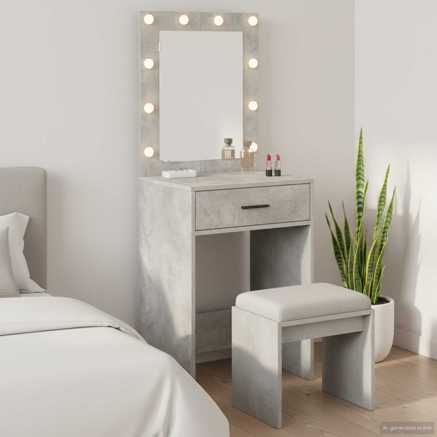 Plafondtafel met lade Beton Grijs 50 x 41 x 135 cm Bewerkt hout is nu te koop bij PeponiXL, paradijselijk wonen!