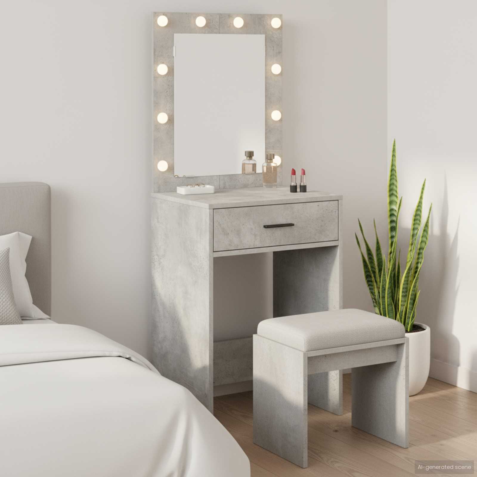 Plafondtafel met lade Beton Grijs 50 x 41 x 135 cm Bewerkt hout is nu te koop bij PeponiXL, paradijselijk wonen!