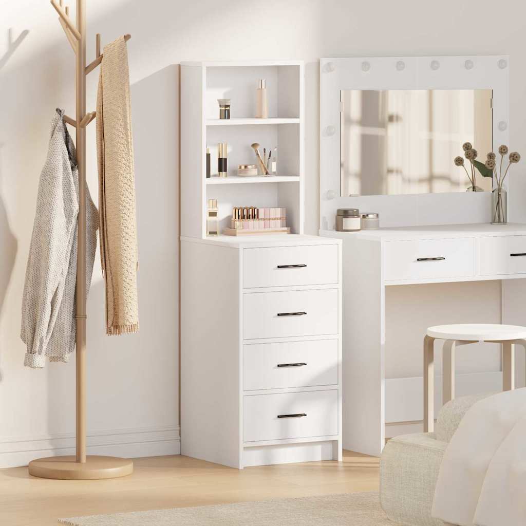 Highboard met lade Wit 40 x 41 x 135 cm Bewerkt hout is nu te koop bij PeponiXL, paradijselijk wonen!