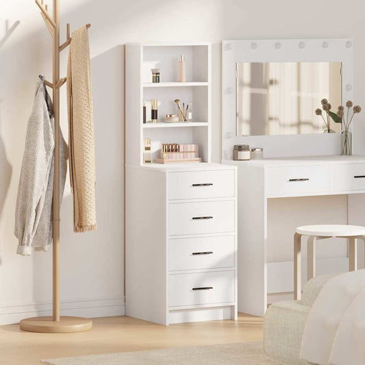 Highboard met lade Wit 40 x 41 x 135 cm Bewerkt hout is nu te koop bij PeponiXL, paradijselijk wonen!