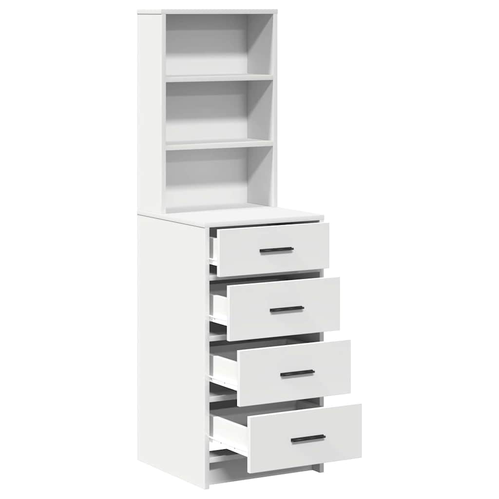 Highboard met lade Wit 40 x 41 x 135 cm Bewerkt hout is nu te koop bij PeponiXL, paradijselijk wonen!
