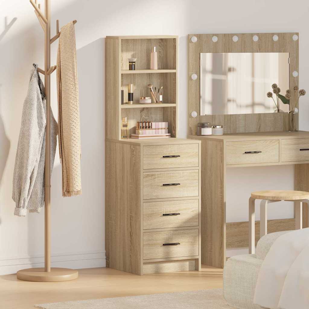 Highboard met lade Sonoma eiken 40 x 41 x 135 cm Bewerkt hout is nu te koop bij PeponiXL, paradijselijk wonen!