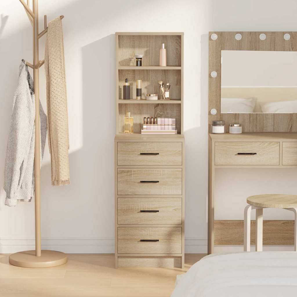 Highboard met lade Sonoma eiken 40 x 41 x 135 cm Bewerkt hout is nu te koop bij PeponiXL, paradijselijk wonen!