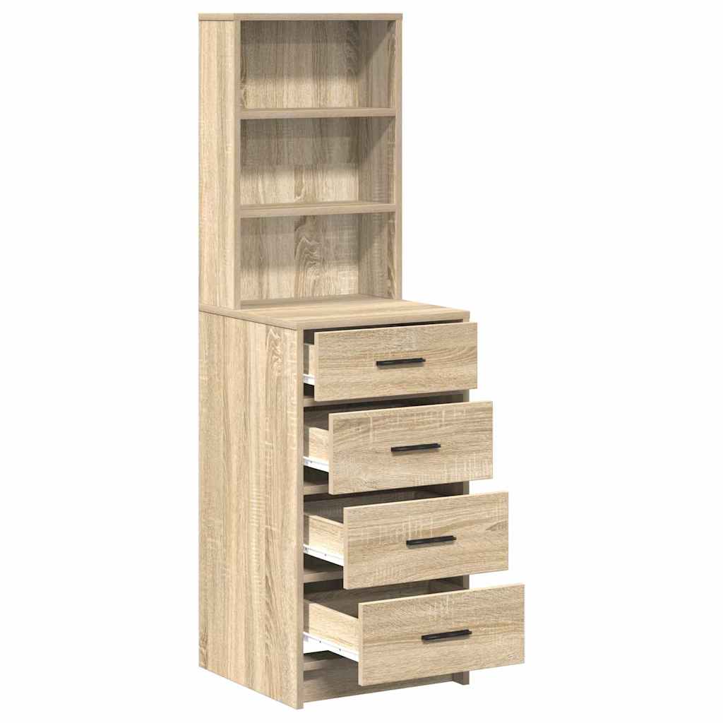 Highboard met lade Sonoma eiken 40 x 41 x 135 cm Bewerkt hout is nu te koop bij PeponiXL, paradijselijk wonen!