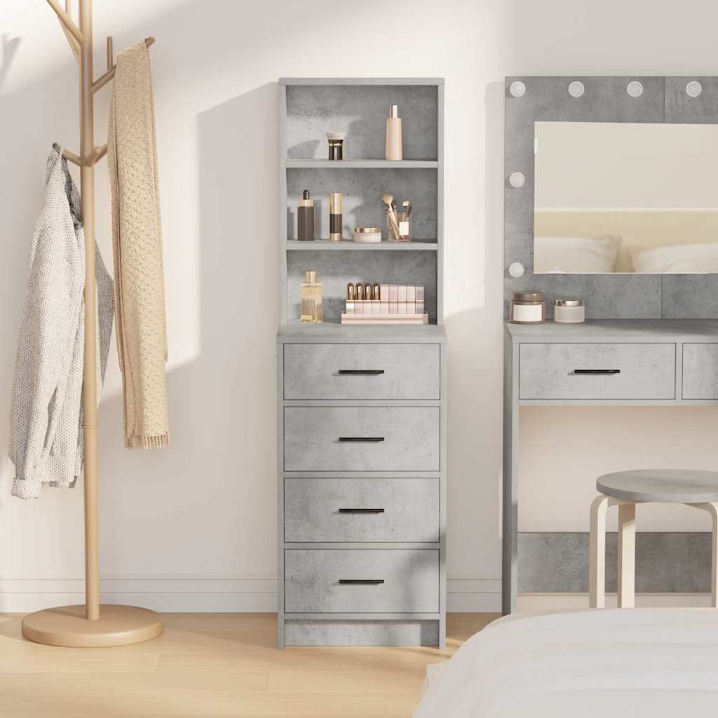 Highboard met lade Betongrijs 40 x 41 x 135 cm Bewerkt hout is nu te koop bij PeponiXL, paradijselijk wonen!