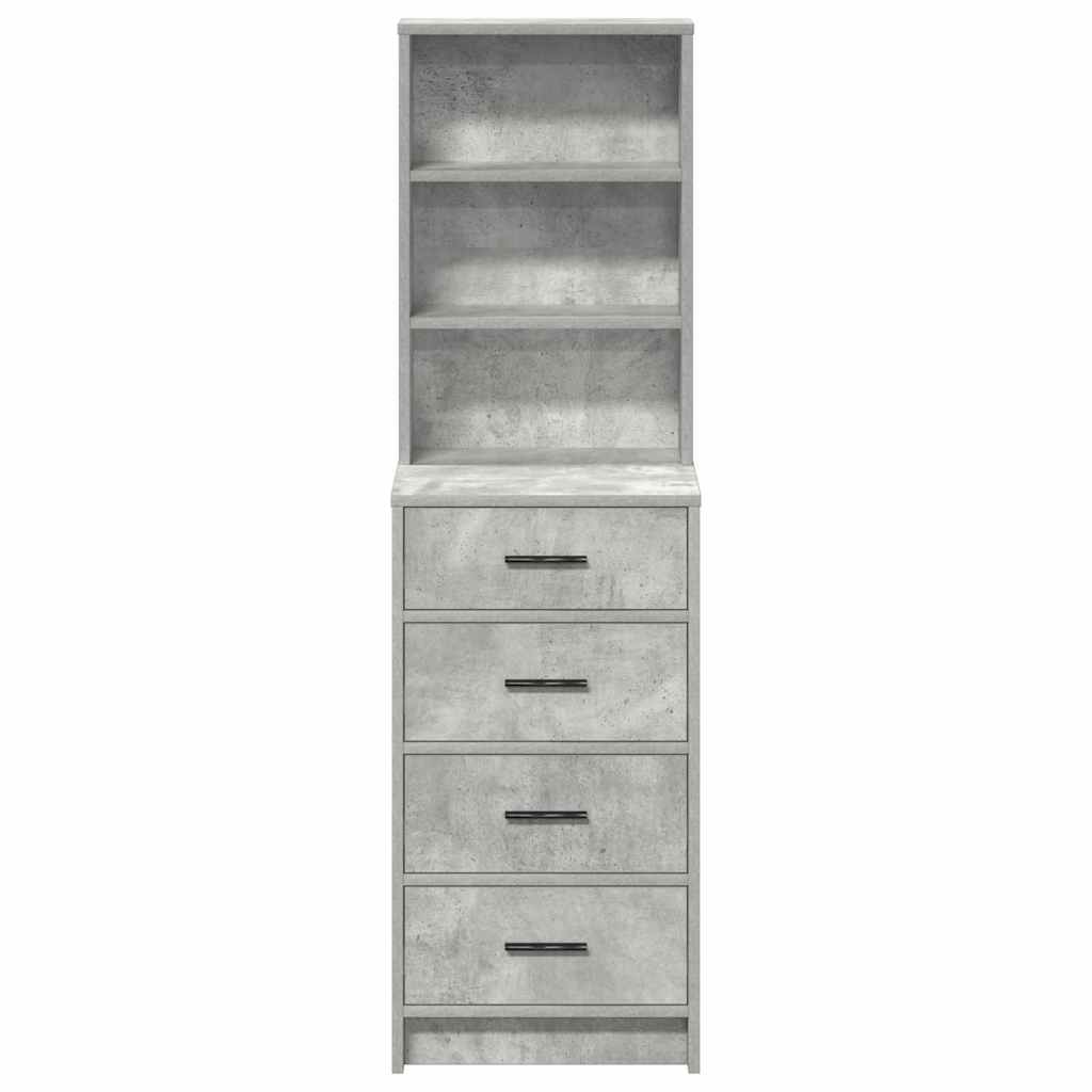 Highboard met lade Betongrijs 40 x 41 x 135 cm Bewerkt hout is nu te koop bij PeponiXL, paradijselijk wonen!