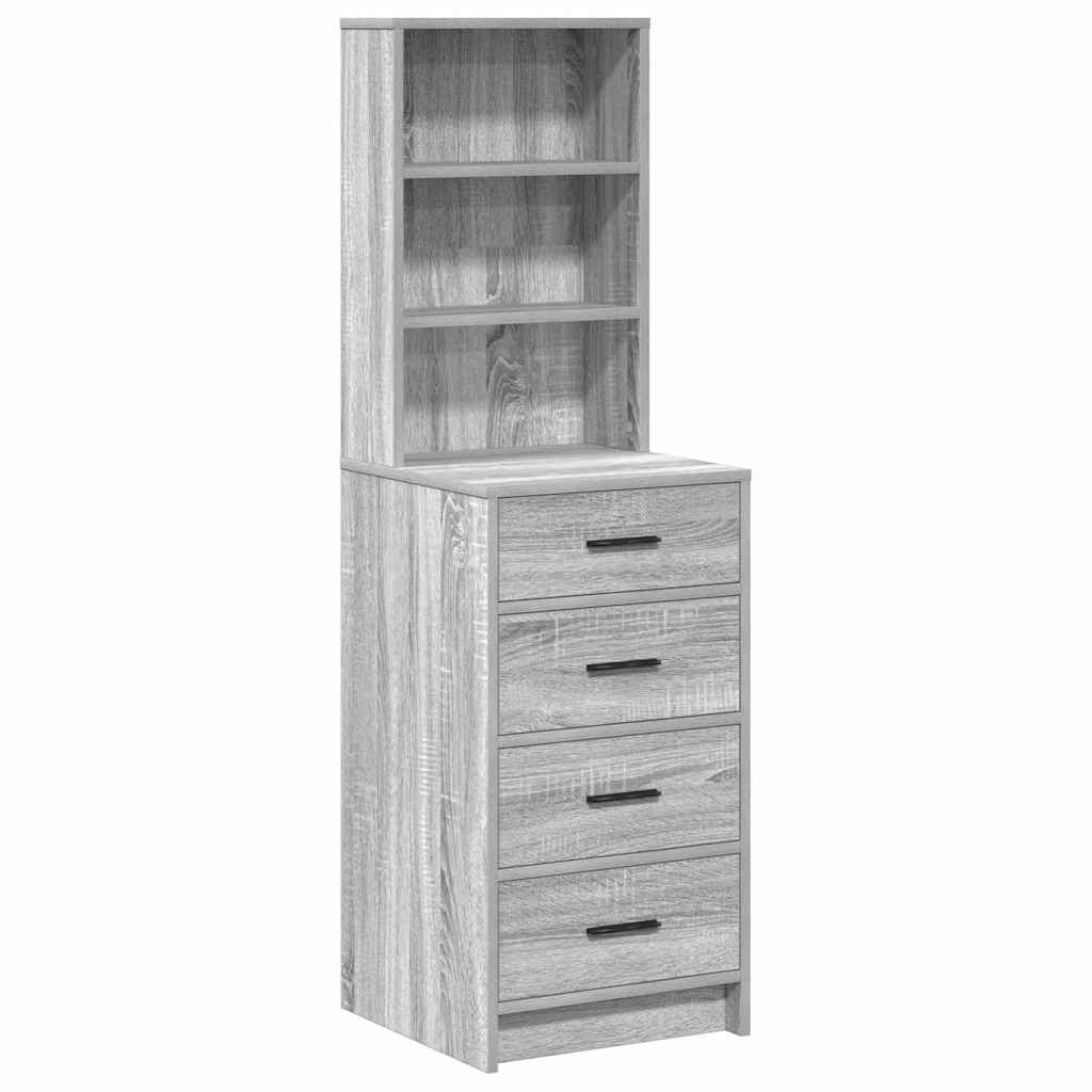 Highboard met lade Grijs sonoma 40 x 41 x 135 cm Bewerkt hout is nu te koop bij PeponiXL, paradijselijk wonen!