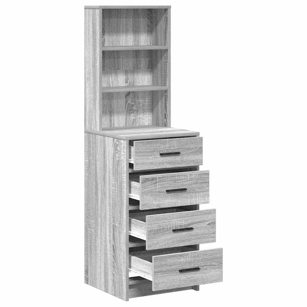Highboard met lade Grijs sonoma 40 x 41 x 135 cm Bewerkt hout is nu te koop bij PeponiXL, paradijselijk wonen!