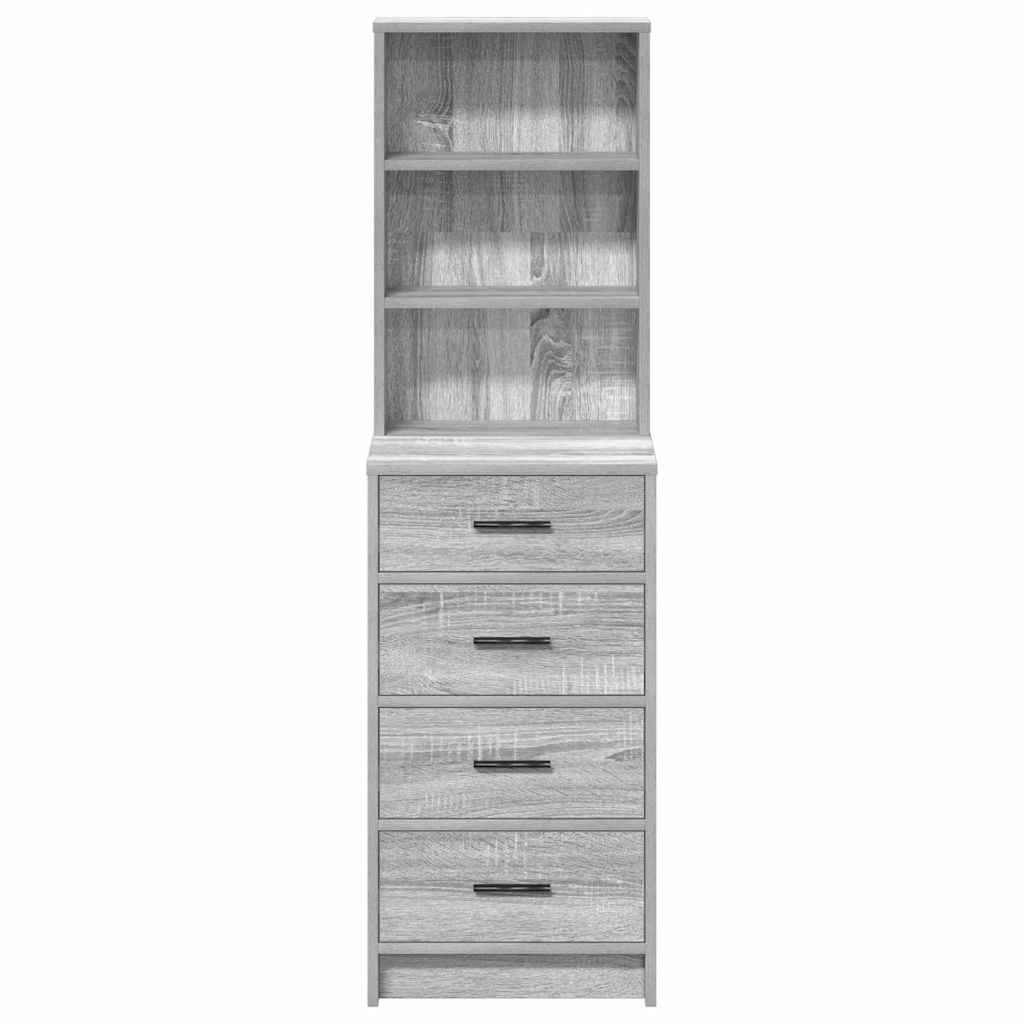 Highboard met lade Grijs sonoma 40 x 41 x 135 cm Bewerkt hout is nu te koop bij PeponiXL, paradijselijk wonen!