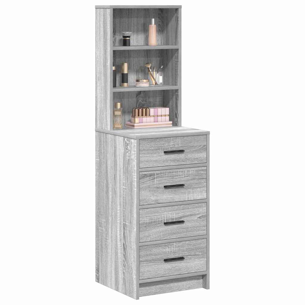 Highboard met lade Grijs sonoma 40 x 41 x 135 cm Bewerkt hout is nu te koop bij PeponiXL, paradijselijk wonen!