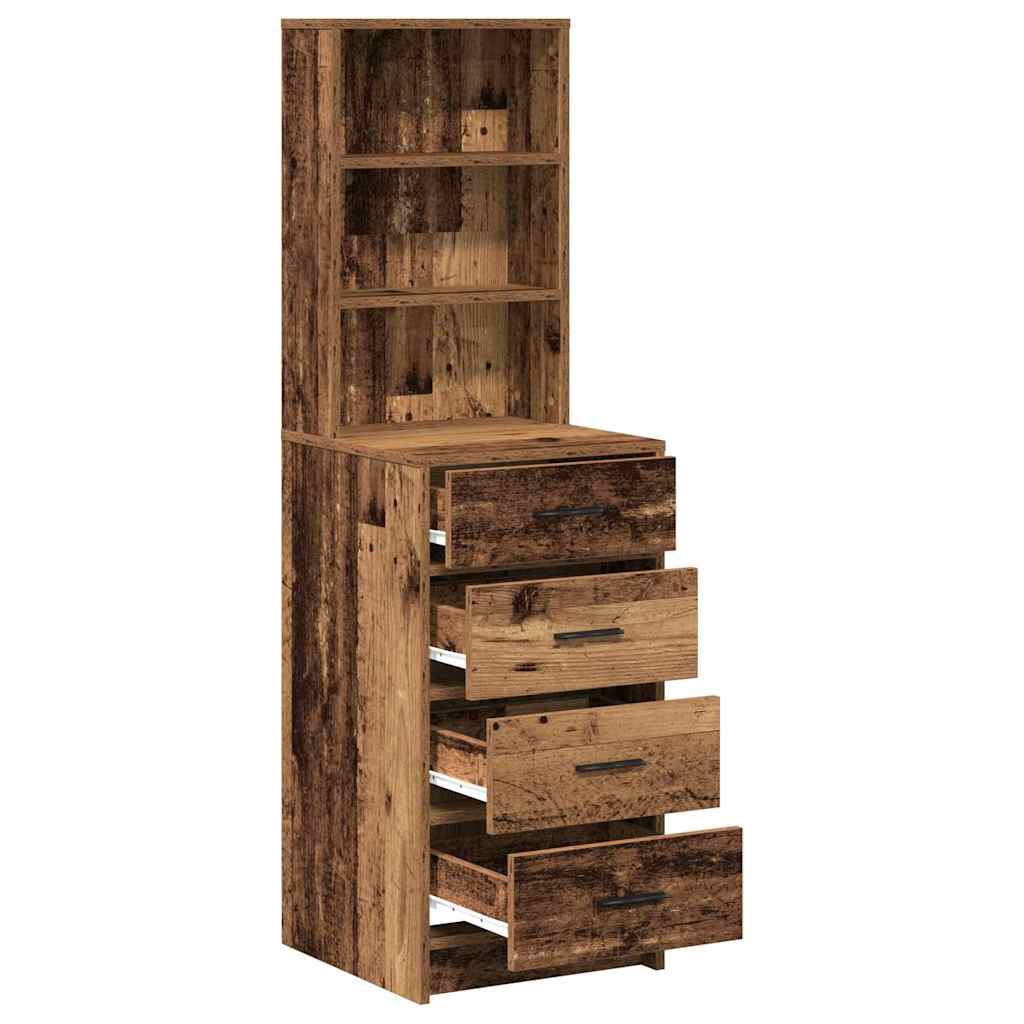 Highboard met lade Oud hout 40 x 41 x 135 cm Bewerkt hout is nu te koop bij PeponiXL, paradijselijk wonen!