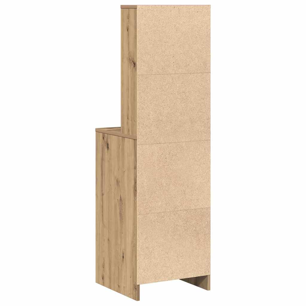 Highboard artisanaal eikenkleurig 40 x 41 x 135 cm Bewerkt hout is nu te koop bij PeponiXL, paradijselijk wonen!