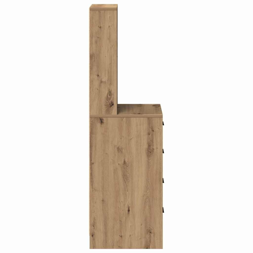 Highboard artisanaal eikenkleurig 40 x 41 x 135 cm Bewerkt hout is nu te koop bij PeponiXL, paradijselijk wonen!