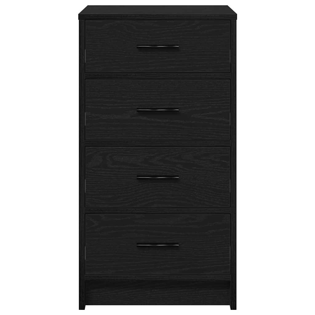 Dressoir met lade Zwart eiken 40 x 41 x 75 cm Bewerkt hout is nu te koop bij PeponiXL, paradijselijk wonen!