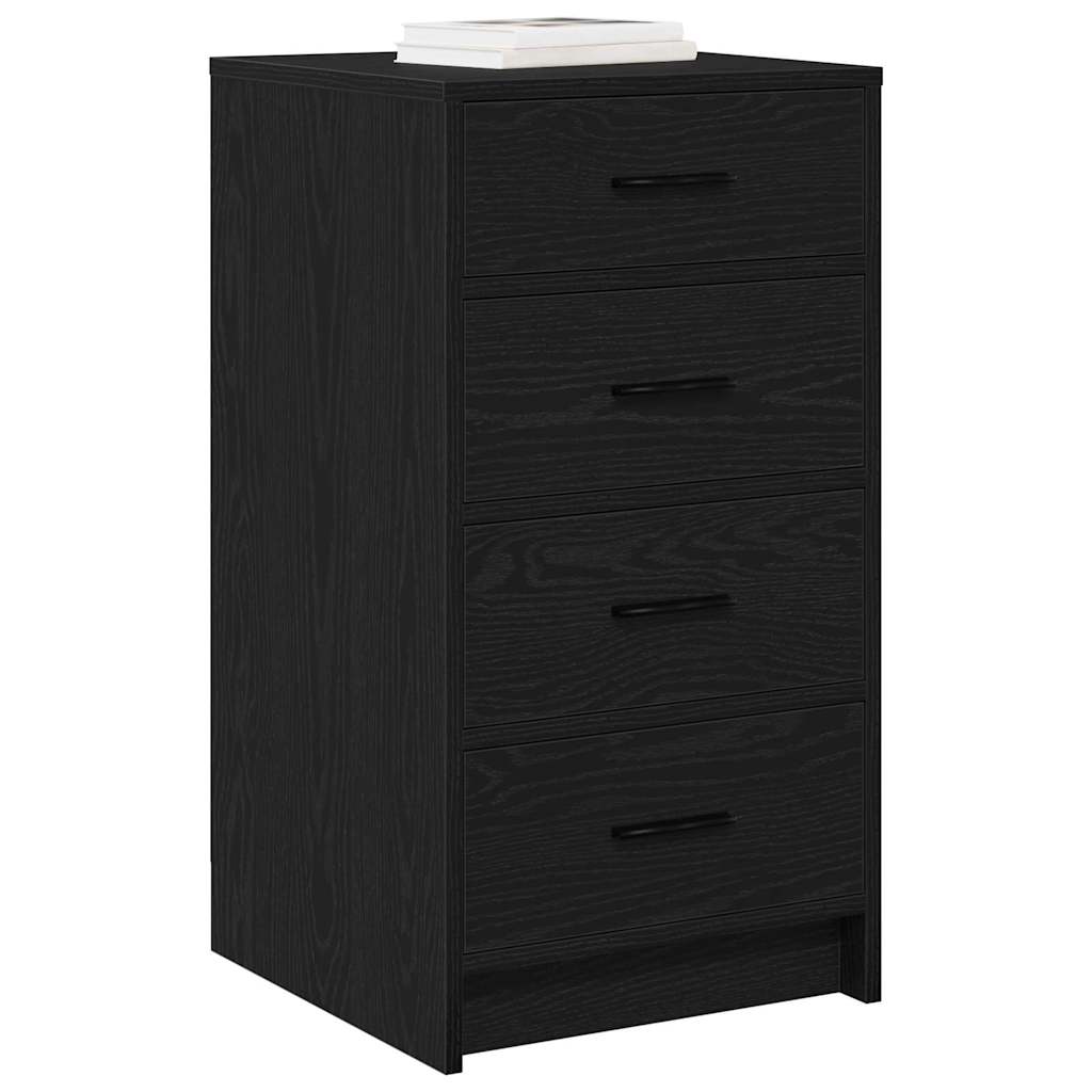 Dressoir met lade Zwart eiken 40 x 41 x 75 cm Bewerkt hout is nu te koop bij PeponiXL, paradijselijk wonen!