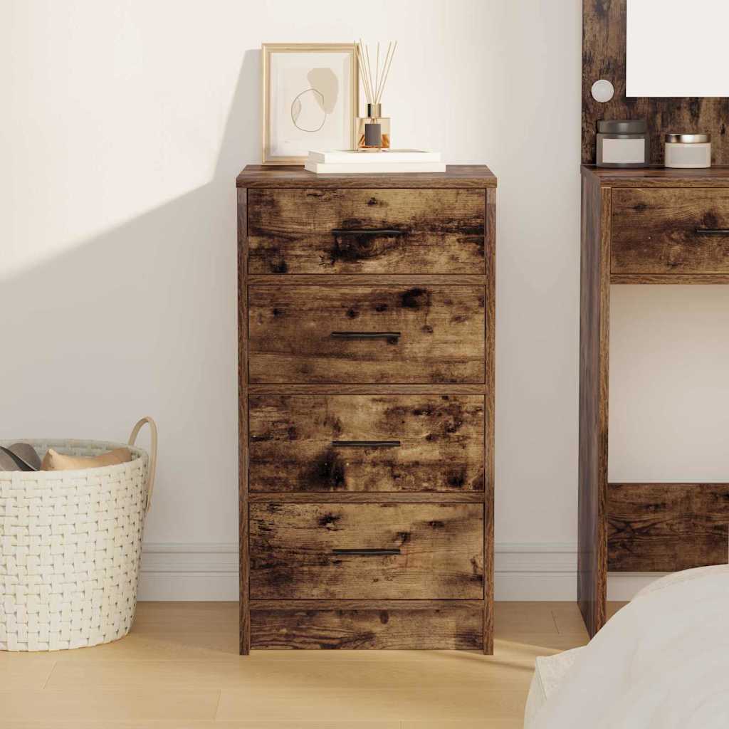 Dressoir met lade Gerookt eiken 40 x 41 x 75 cm Bewerkt hout is nu te koop bij PeponiXL, paradijselijk wonen!