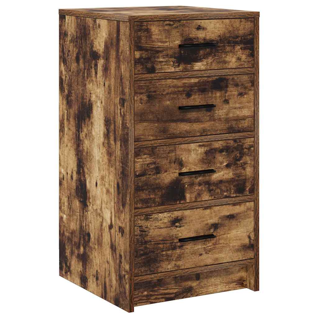 Dressoir met lade Gerookt eiken 40 x 41 x 75 cm Bewerkt hout is nu te koop bij PeponiXL, paradijselijk wonen!