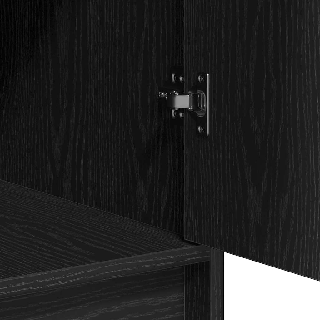 Dressoir met lade Zwart Eiken 40 x 40,5 x 75 cm Bewerkt hout is nu te koop bij PeponiXL, paradijselijk wonen!