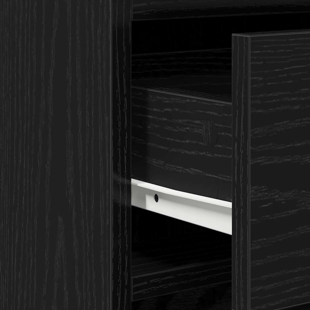 Dressoir met lade Zwart Eiken 40 x 40,5 x 75 cm Bewerkt hout is nu te koop bij PeponiXL, paradijselijk wonen!
