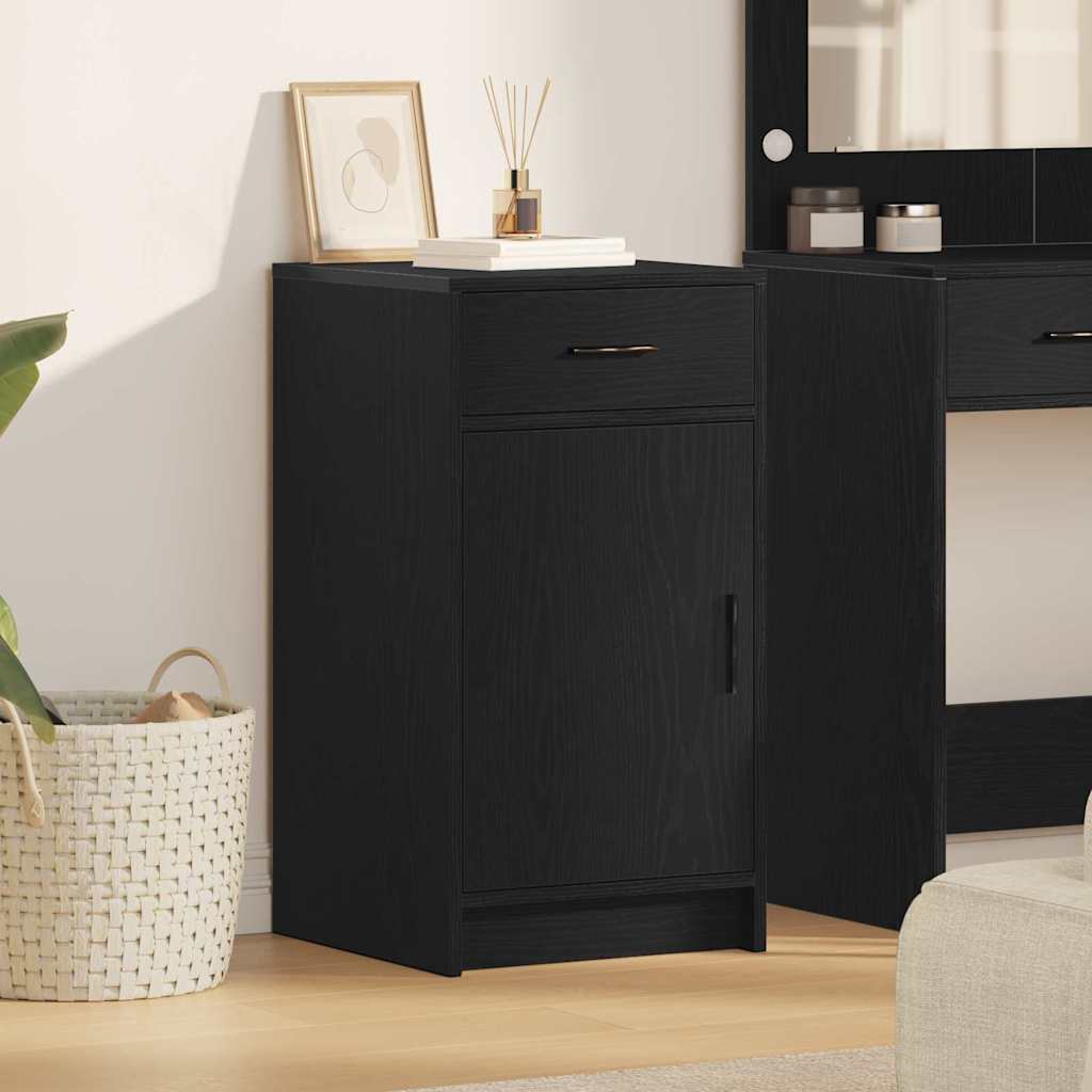 Dressoir met lade Zwart Eiken 40 x 40,5 x 75 cm Bewerkt hout is nu te koop bij PeponiXL, paradijselijk wonen!