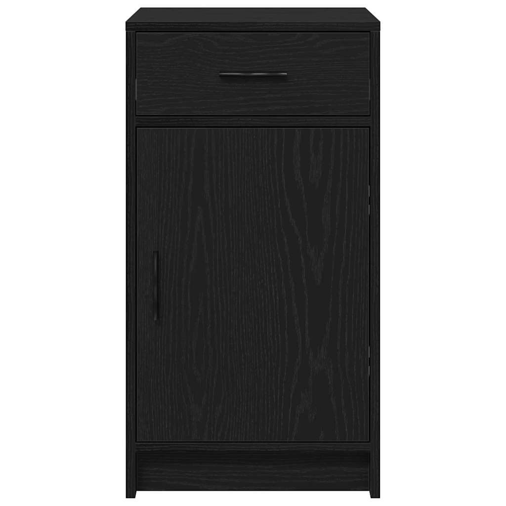 Dressoir met lade Zwart Eiken 40 x 40,5 x 75 cm Bewerkt hout is nu te koop bij PeponiXL, paradijselijk wonen!