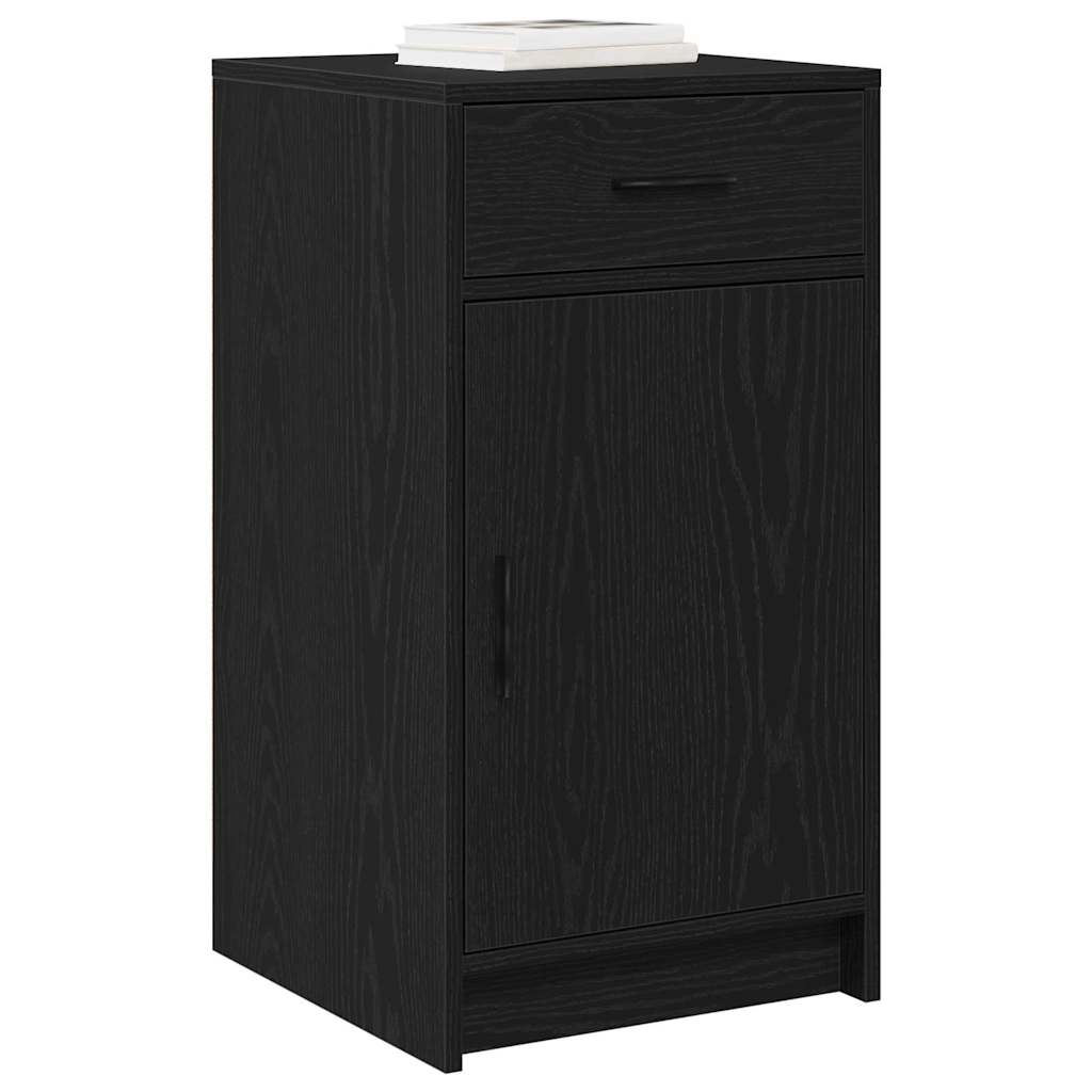 Dressoir met lade Zwart Eiken 40 x 40,5 x 75 cm Bewerkt hout is nu te koop bij PeponiXL, paradijselijk wonen!